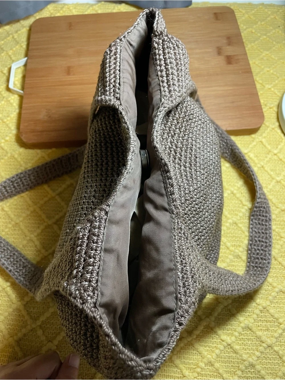 The Sak Crochet Hobo Bag in Taupe